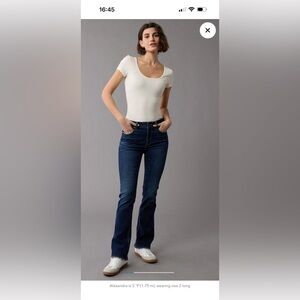 American Eagle Outfitters Dark Blue High Rise Skinny Kick Women's Jeans